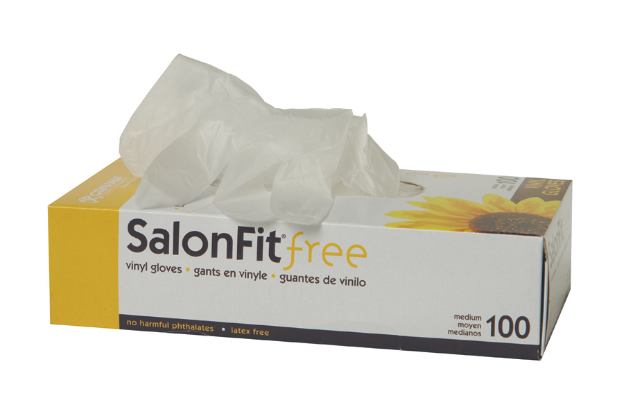 33-478299 SALONFIT EXTRA SMALL VINYL GLOVES 100/BOX POWDER FREE